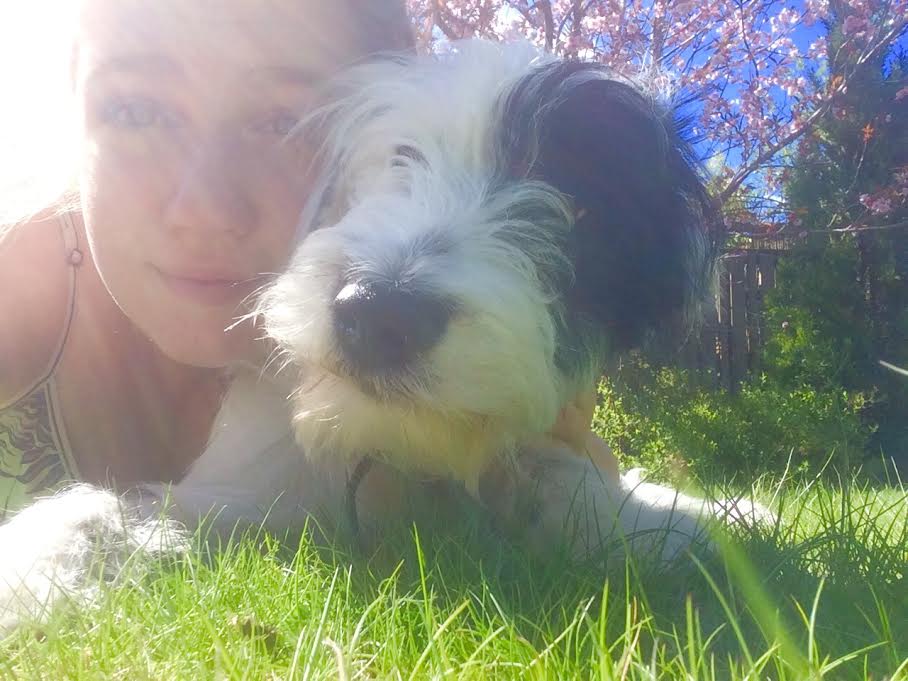 CU-1 and Stevie doing the selfie thing in the garden
